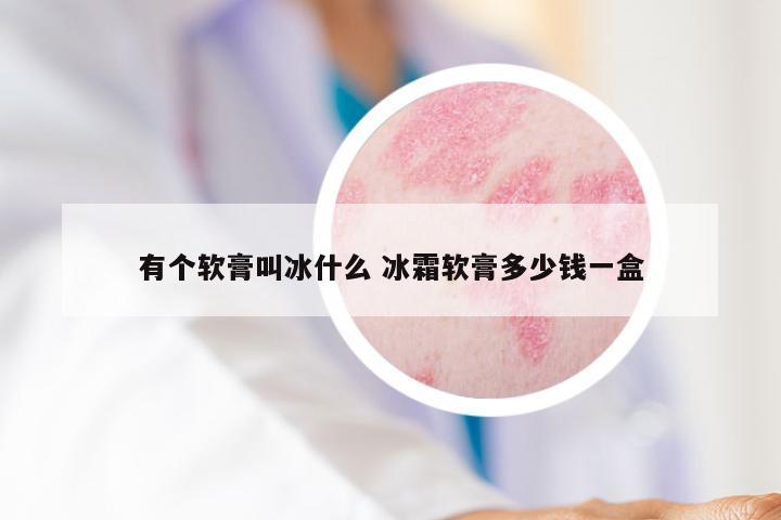 有个软膏叫冰什么 冰霜软膏多少钱一盒