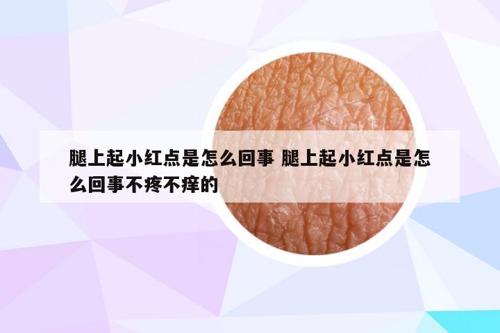 腿上起小红点是怎么回事 腿上起小红点是怎么回事不疼不痒的